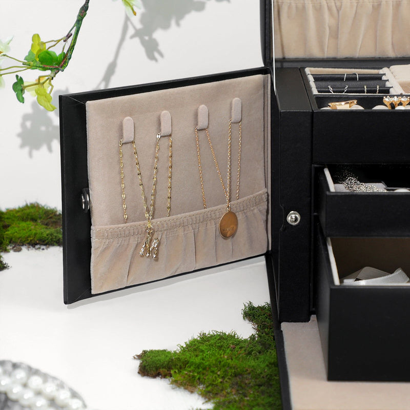Lockable Jewelry Box 3-Tier Display Case