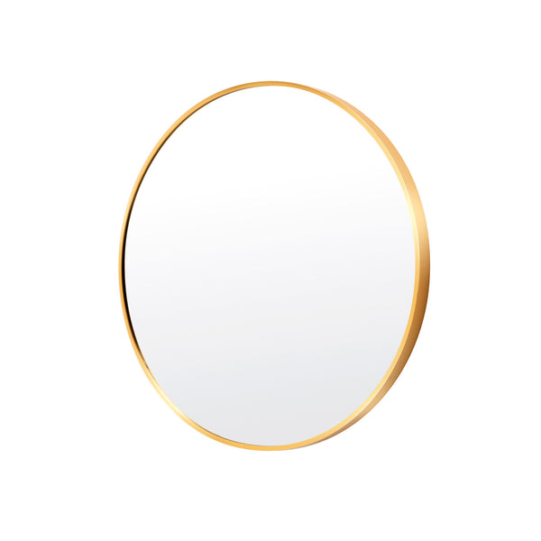 Wall Mirror Round Aluminum Frame Bathroom 60cm GOLD