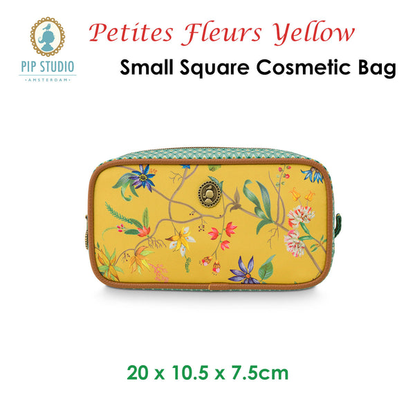 PIP Studio Petites Fleurs Yellow Small Square Cosmetic Bag