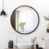 Embellir Wall Mirror Makeup 60cm Home Decor Framed Mirrors Bathroom Round Black