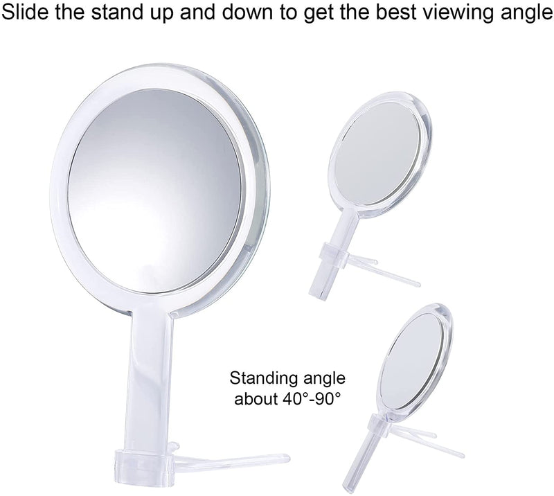 20X Magnifying Hand Mirror Two Sided Use for Makeup Application, Tweezing, and Blackhead/Blemish Removal (15 cm Silver)