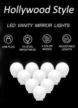 Hollywood Vanity Style LED Makeup Lights Mirror with 3 Color Modes Lights with 10 Dimmable Bulbs (Mirror Not Include)