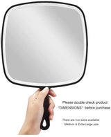 Extra Large Black Handheld Mirror with Handle (31,5 x 23 cm)