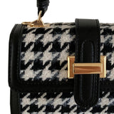 Black and White Hangbag-Houndstooth