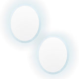 2 Set LED Wall Mirror Round Anti-Fog Bathroom 60cm