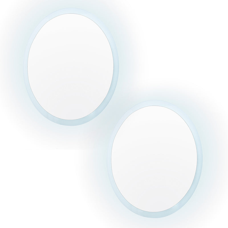 2 Set LED Wall Mirror Round Anti-Fog Bathroom 70cm