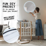 2 Set LED Wall Mirror Round Anti-Fog Bathroom 70cm