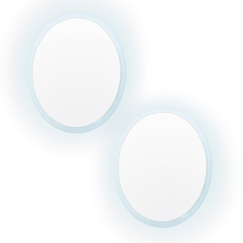 2 Set LED Wall Mirror Round Anti-Fog Bathroom 80cm