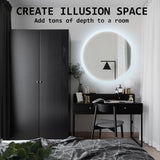 2 Set LED Wall Mirror Round Anti-Fog Bathroom 80cm