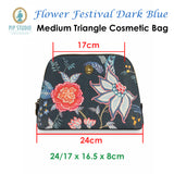 PIP Studio Flower Festival Dark Blue Medium Triangle Cosmetic Bag