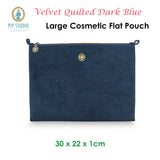 PIP Studio Velvet Quilted Dark Blue Large Cosmetic Flat Pouch